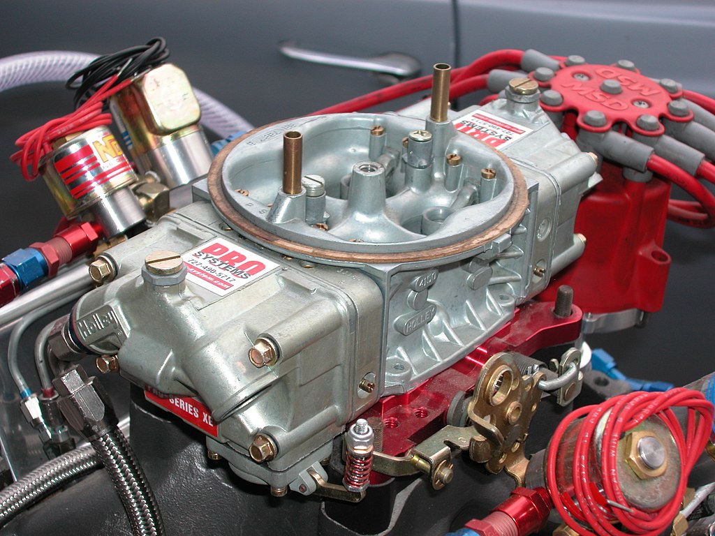 A four-barrel carburetor.