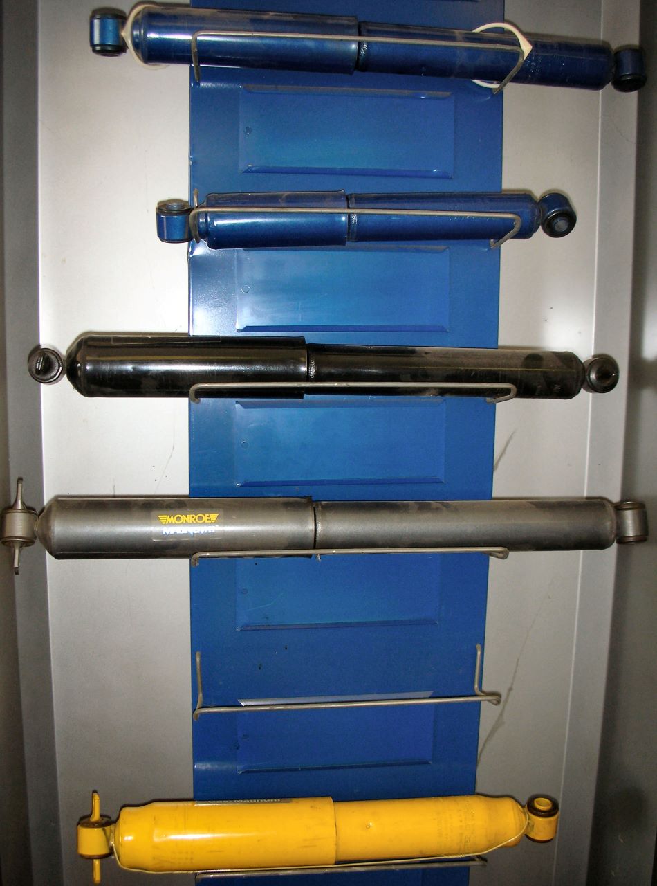 Various sized shock absorbers.